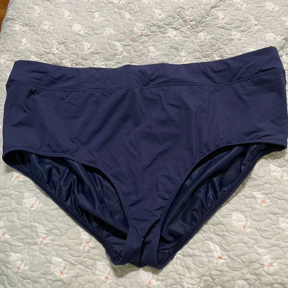 Land's End Full Coverage Swimsuit Bottom Navy 24W